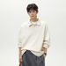Nordmann Heavy Textured Jacquard Lapel Sweatshirt For Men And Women Couples Autumn Loose Vintage Old Money Style Long Sleeve Polo_viptrois.com