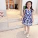 Mother & Kids New Children's Skirt Girls Blue And White Porcelain Dress Sleeveless Vest Skirt_viptrois.com