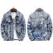 Men's Clothing new versatile men's jackets spring and autumn high end trendy brand graffiti print fitted denim jacket for men_viptrois.com