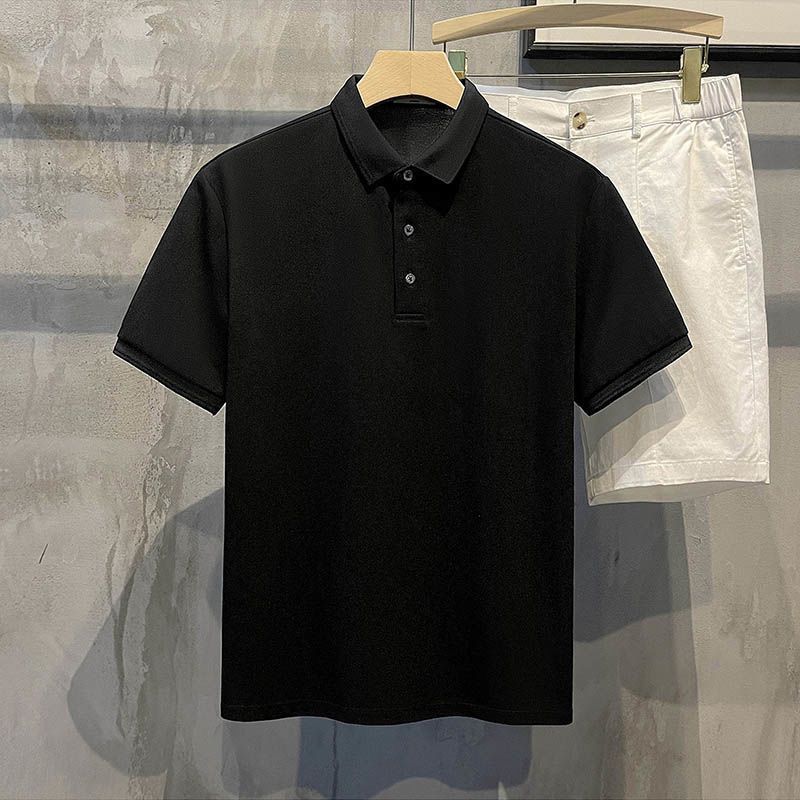 Unbeatable Quality Ins2025 Summer T-shirt Simple Slim Fit Business Men's Button Henry Collar Sports Polo Shirt_viptrois.com