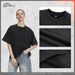 Men's Clothing Men's Vintage Boxy Cotton T-Shirt - Distressed Streetwear Tee For Casual Wear (Black/White, S-XXL)_viptrois.com