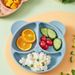 1pc 20x20x3cm Cute Bear Baby Food Supplement Tableware - Food Grade Silicone Suction Cup Dinner Plate Fall-proof Food Bowl_viptrois.com