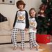 Christmas Fawn letter plaid Christmas family print home dress pajamas_viptrois.com