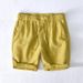 Men's Clothing Elastic Drawstring Ramie Casual Linen Shorts Men's Summer Beach Versatile Loose Cotton And Linen Shorts_viptrois.com