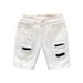 Patch Ripped Denim Trendy Brand Loose Straight Five Quarter Pants Men's Summer Thin White Casual Shorts_viptrois.com