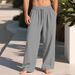 Men's Loose Fitting Linen Wide Leg Casual Beach Pants Straight Leg Swimwear_viptrois.com