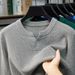 Pulse 2025 Autumn Winter Pure Co Casual Men's Knitted Sweater Long Sleeve Split Collar Top Solid Color Versatile Single_viptrois.com