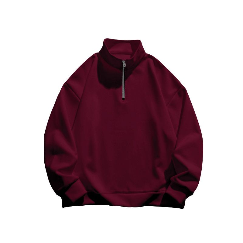 Men's Clothing Spring And Autumn Stand Up Collar Pullover Loose Casual Suit Half Zipper Design Sweater_viptrois.com