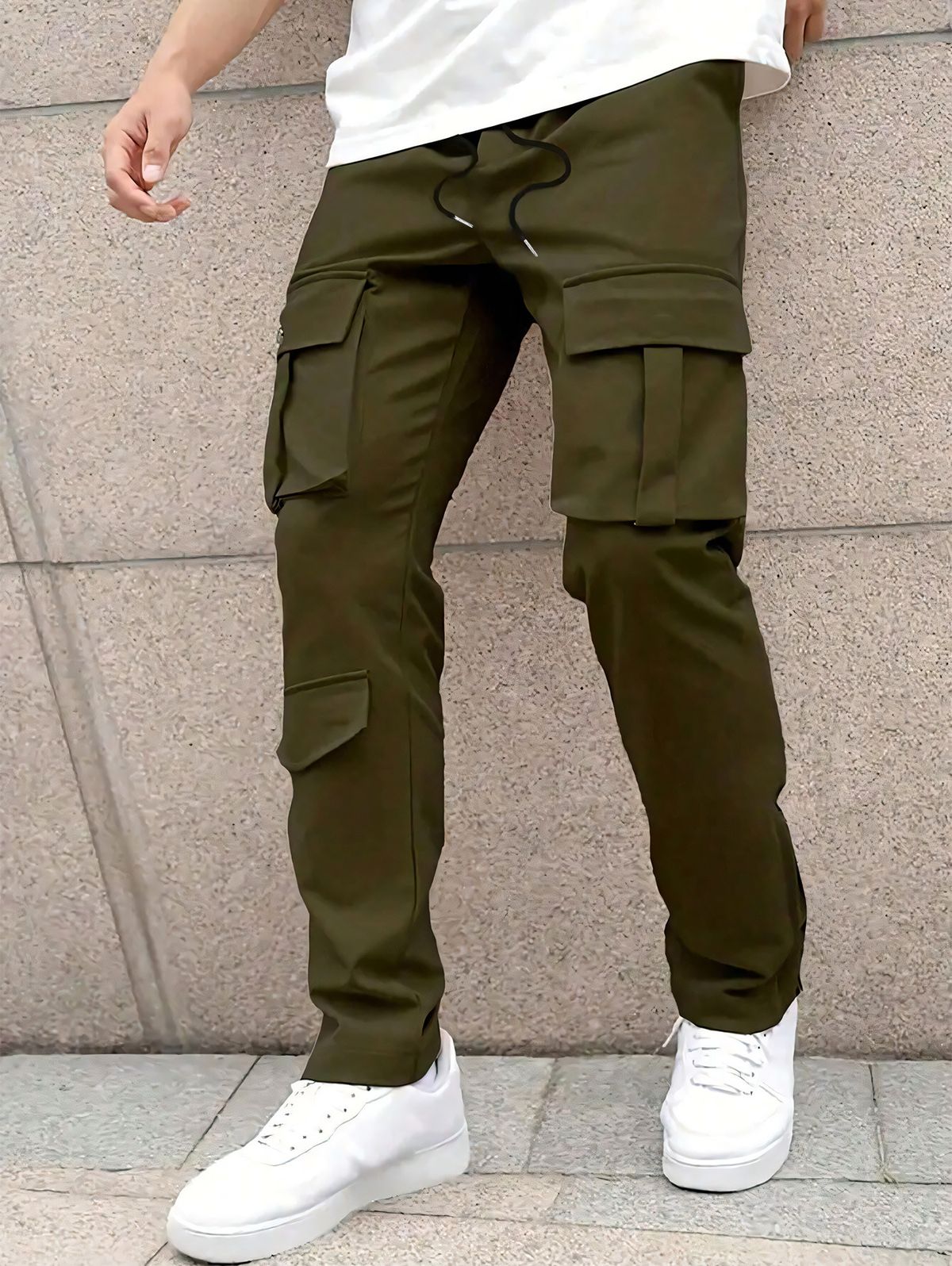 Men's Clothing Retro Fashion Brand Men's Pants Multi Pocket Overalls Loose Trendy Sports Pants_viptrois.com