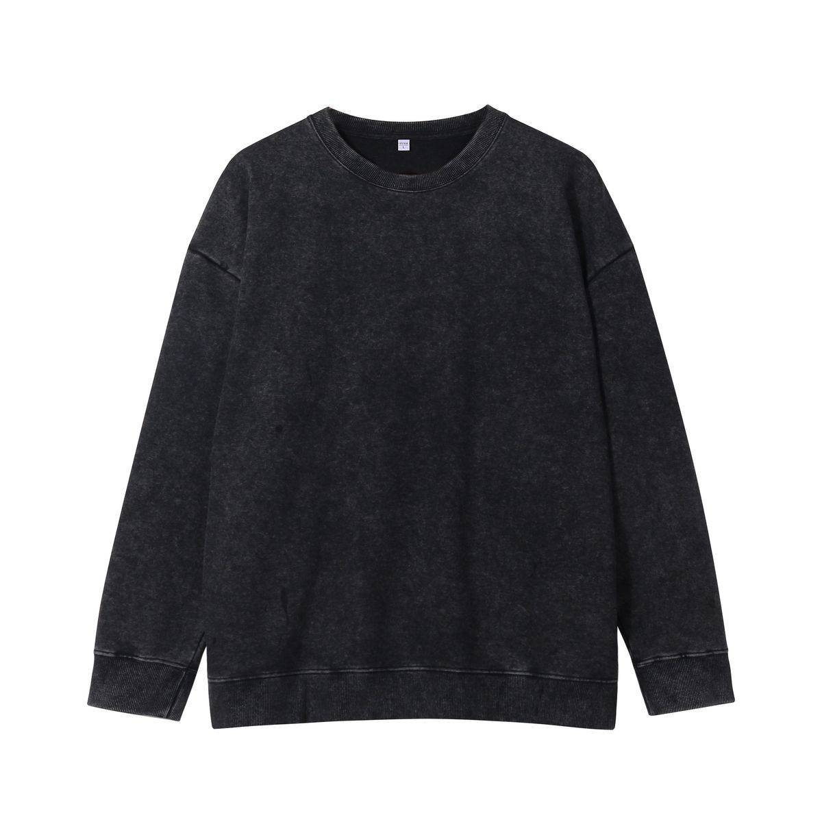 Vintage Washed Oversized Crewneck Sweatshirt For Men & Women - Heavyweight Cotton Blend, Relaxed Fit, Retro Style (Black, Grey, Brown, Rose, Purple)_viptrois.com