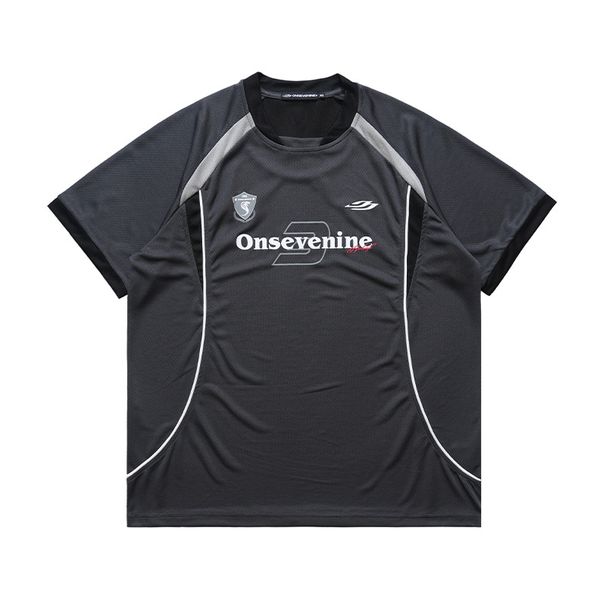 American Style Jersey T-Shirt Men Summer Quick-Dry Mesh Racing Short Sleeve Patchwork Ice Hockey Suit_viptrois.com