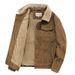Men's Clothing Men's winter new corduroy plus velvet thick warm jacket stand collar casual men's youth coat tops 2116_viptrois.com