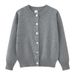 Shell-Button Knit Cardigan For Kids – Unisex Cotton Layering Piece (90cm-160cm, A-Class Safety, Soft & Breathable For Spring/Fall)_viptrois.com