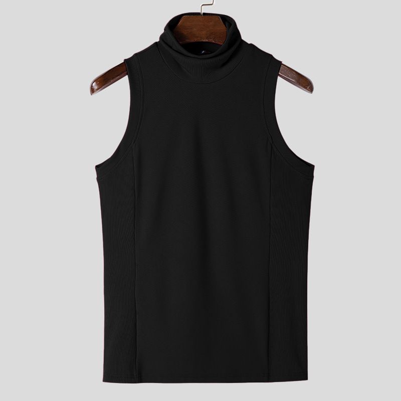 Men's Clothing Summer New Solid Color Fashion Sleeveless Bottoming Shirt Men's Sexy Tight Vest_viptrois.com