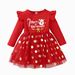 Christmas Children's spring and autumn Christmas girls Christmas letter pattern long-sleeved polka dot dress children's skirt ins_viptrois.com
