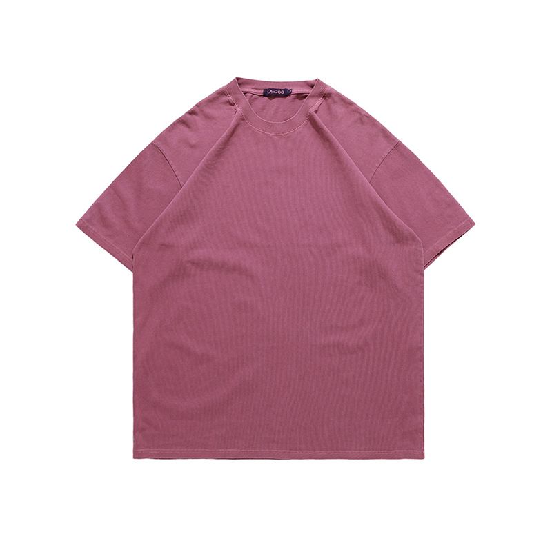 Summer Trendy Brand Short Sleeve 260g Washed Dyed Vintage Men's T-Shirt_viptrois.com