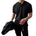 boy American Retro Heavyweight Short Sleeve T-Sh Men Polo Mature And Stable Tight Cuff Fitness Sports Tough Guy Henley_viptrois.com