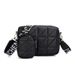 Diamond Quilted Letter Shoulder Bag - Fashion Square Crossbody Purse With Letter Strap For Women_viptrois.com