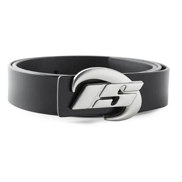 Instagram moon alloy buckle with niche design belt, high waisted versatile jeans, black men's and women's belt trend_viptrois.com