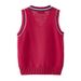 "Unisex Cable-Knit Cotton Vest For Kids - Korean Style School Uniform Sweater (100-180cm, 5 Colors)"_viptrois.com