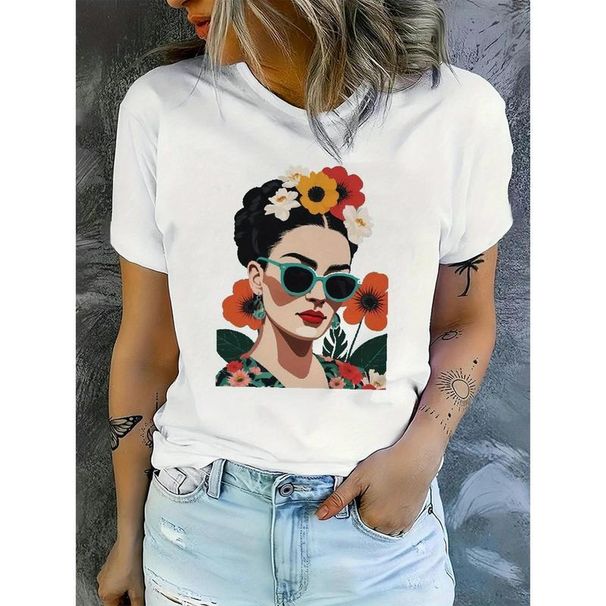 Camiseta Casual Floral En Relieve Mujeres - Elegante De Manga Corta Y Cuello Redondo, Ligera, Perfecta Para_viptrois.com