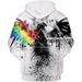 Men's High Street Loose Hooded Sweater, Sweatshirt, Hot-selling In Europe And America, Contrasting Colors, Eagle Graffiti 3D Printing_viptrois.com