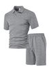 Men's Clothing Men's Spring And Summer New Men's Casual T Suit Foreign Trade Thin Jacquard Lapel Short Sleeved Shorts Suit_viptrois.com