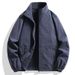 Men's Lightweight Waterproof Jacket, Plus Size Stand Collar Windbreaker, Slim Fit Casual Spring Autumn Coat With Zipper Pockets_viptrois.com