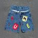 Men's Clothing Retro Double Waist Letter Stitching Denim Shorts Couple Summer New Hip Hop High Street Shorts_viptrois.com