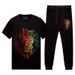 Men's Clothing New Men's Suit Hot Diamond Lion Head Trendy Brand Casual Summer Short Sleeved T Shirt Men's Half Sleeved_viptrois.com