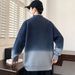 Men's Stand Collar Gradient Knit Sweater – Thickened Winter Pullover For Teens & Young Adults (Grey/Green/Violet/Brown, M-4XL)_viptrois.com