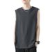 American Style Pure Cotton Vest Sleeveless T-Shirt For Men 2025 Summer Edition Dr Shoulder Loose Casual Printed Tank_viptrois.com