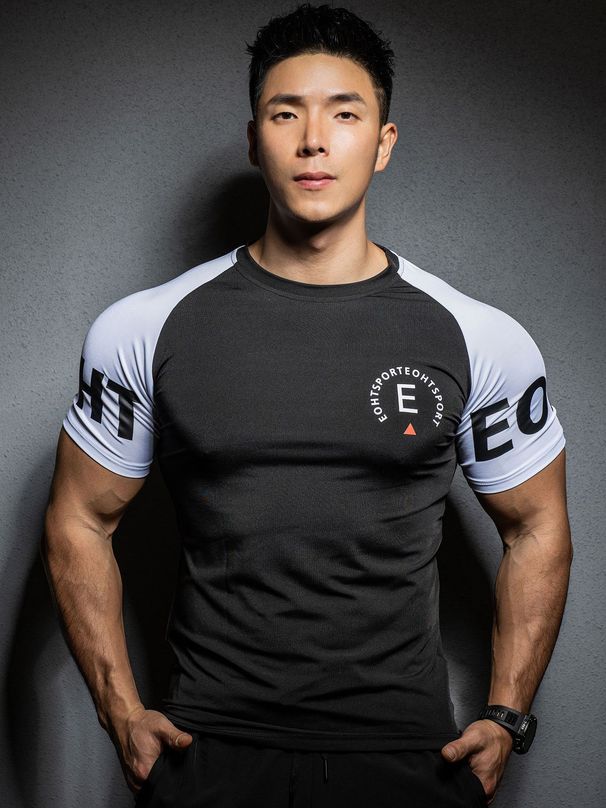 Men's Clothing Spring And Summer New Men's Sports Leisure Running Gym Exercise Slim Elastic Quick Dry Ice Sense Short Sleeve T Shirt_viptrois.com