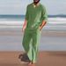 Men's Clothing Casual Solid Color Pocket Elastic Cotton And Linen Suit_viptrois.com