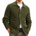 Men's Slim-Fit Knit Cardigan Coat – Long Sleeve Open Front Sweater With Notch Lapel (Black/Olive/Beige/Dark Brown)_viptrois.com