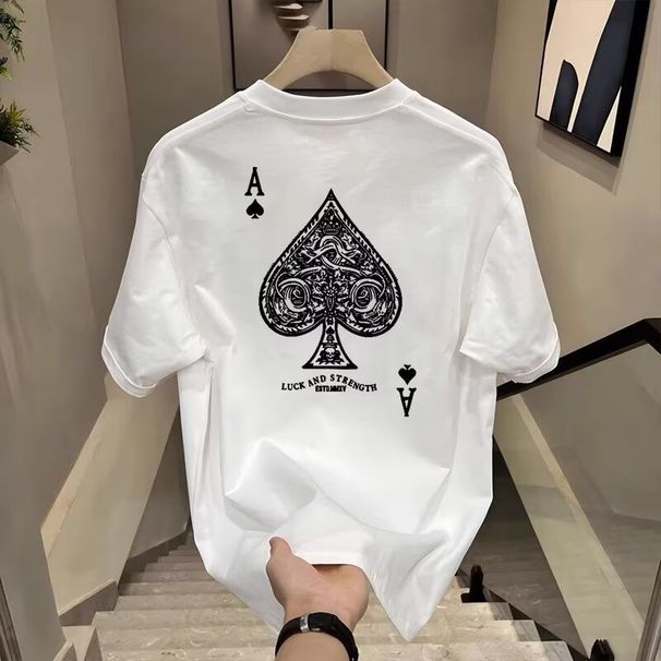 Men's Clothing Pure Cotton T Shirt High End Trendy Men's Summer T Shirt Tops High End Short Sleeved T Shirt Men's New Style Inner Bottoming Shirt_viptrois.com