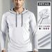 Men's Performance Hoodie - Moisture-Wicking Slim Fit Running Top For Autumn & Winter, Lightweight Quick-Dry Fitness Wear With Adjustable Hood_viptrois.com