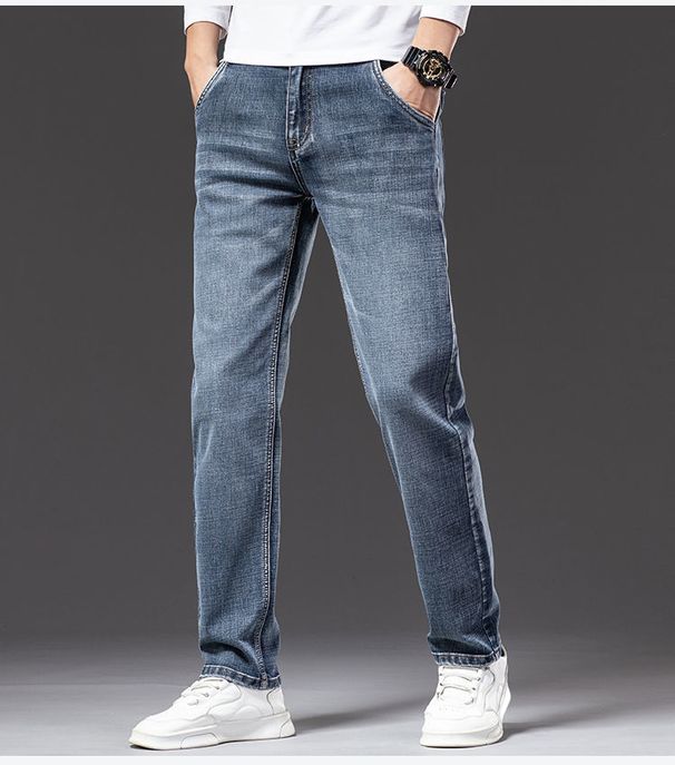High Quality Jeans For Men In Winter 2025, Loose Straight Leg Fashion, High-end Men's Pants With Thick Elasticity And_viptrois.com