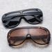 New One-piece Large-frame Sunglasses European And American Cross-border Large-frame Sunshade Sunglasses Fashionable Wear Versatile Sunglasses_viptrois.com