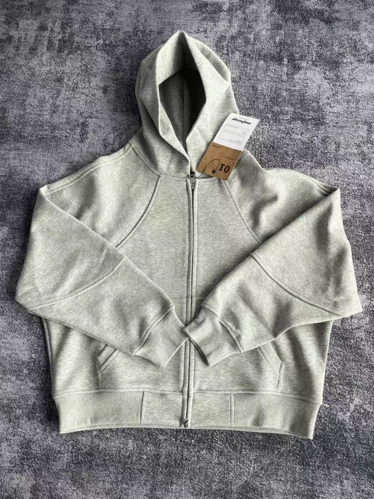 Men's Clothing Autumn And Winter Cleanfit Hooded Sweatshirt 500g Heavy Silhouette Cut Boxy Version Basic Solid Color_viptrois.com