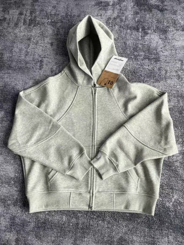 Men's Clothing Autumn And Winter Cleanfit Hooded Sweatshirt 500g Heavy Silhouette Cut Boxy Version Basic Solid Color_viptrois.com