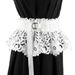 Unisex Texture waist wrap skirt female lace wide belt elastic waist wrap with decorative dress design sense_viptrois.com