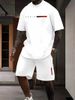 Men's Clothing Short Sleeved Suits Fashion Trend Chest Design T Shirt Shorts Two Piece Suit_viptrois.com