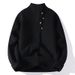 Men's Chunky Knit Sweater – Half Turtleneck & Asymmetrical Buttons (Red/Black/Gray/White, Sizes M-4XL)_viptrois.com
