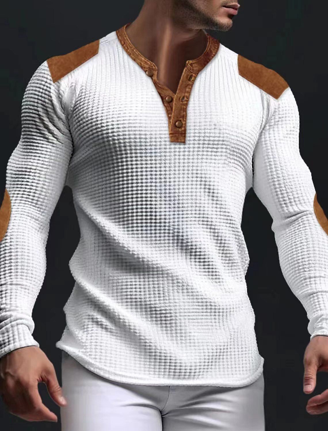 20233D Breathable Men's Casual Sweater Autumn V-neck Top Popular Buckle Spot European Retro_viptrois.com