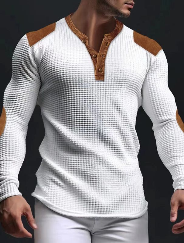 20233D Breathable Men's Casual Sweater Autumn V-neck Top Popular Buckle Spot European Retro_viptrois.com