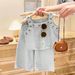 Kids Clothing girls vest suit children's embroidered flower top suspenders jeans_viptrois.com