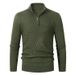 Loom Autumn Winter New European American Half Turtleneck Zipper Knitwear Long Sleeve Trendy Solid Color Men's_viptrois.com