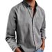 Men's Clothing New Men's European And American Pocket Casual Tops Washed Cotton Button Men's Long Sleeved Shirt_viptrois.com
