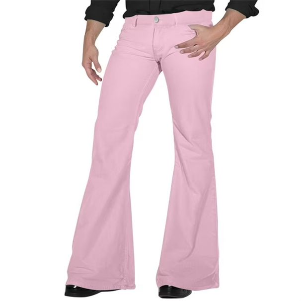 Men's Slim Fit Stretch Flared Pants – High Elasticity Polyester Blend, Urban Casual Trousers (S-XXXL, Solid Colors)_viptrois.com